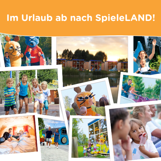 Ferienhaus_Bild_ Familie im Feriendorf vor Ferienhaus